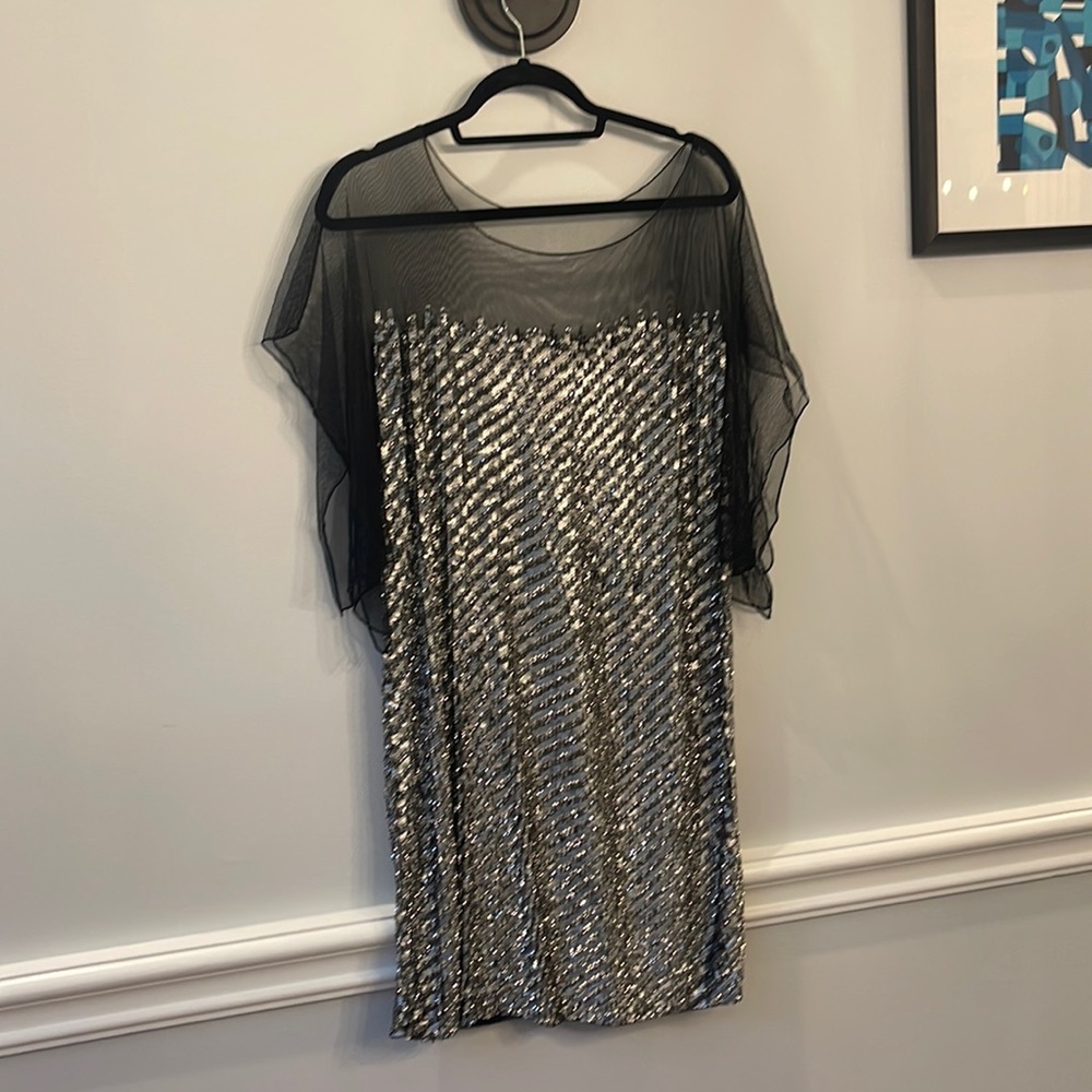 Vintage Silver Sequined Tunic Size M-L